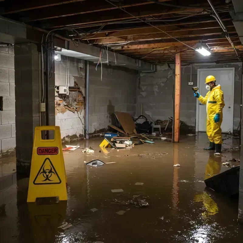 Flooded Basement Electrical Hazard in Nevada, MO Property